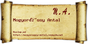 Mogyoróssy Antal névjegykártya